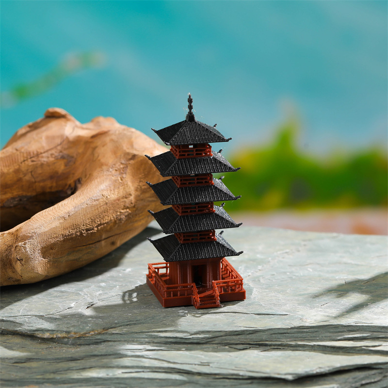 Bonsai Garden Zen - Миниатюрная статуэтка пагоды, модель древнекитайского здания,